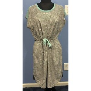 TITLE NINE L Large Stretch Comfort Casual Gray Aqua Vent Back Dress WORN ONCE